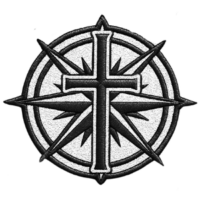 Decorative motif: cross and compass